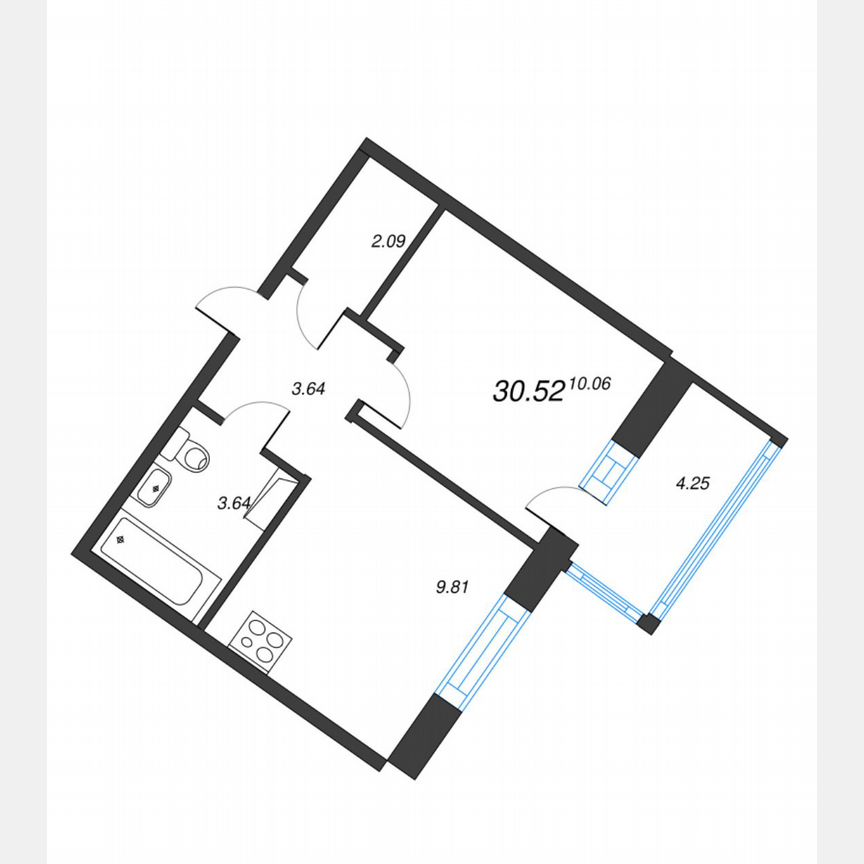 1-к. квартира, 30,5 м², 4/11 эт.