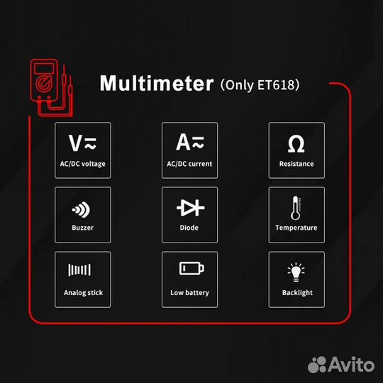 Сетевой тестер + мультиметр ET618