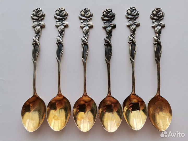 Кофейные ложки 6 шт. Финляндия. Мельхиор серебрен