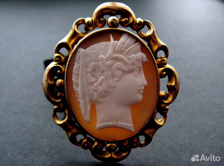 Крупная Антикварная Камея Деметра 1860 Гранд Тур
