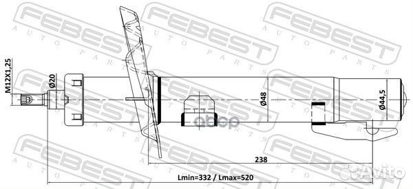 Амортизатор передний GAS.twin tube 24110008F Fe