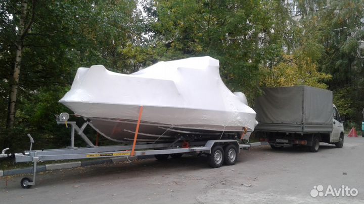 Упаковка лодок и катеров в термоусадочную пленку