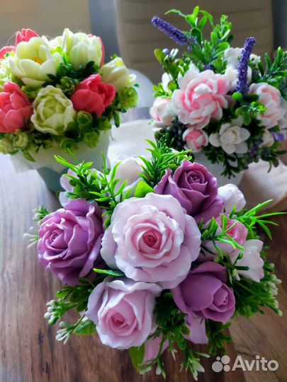 Букет цветов из мыла