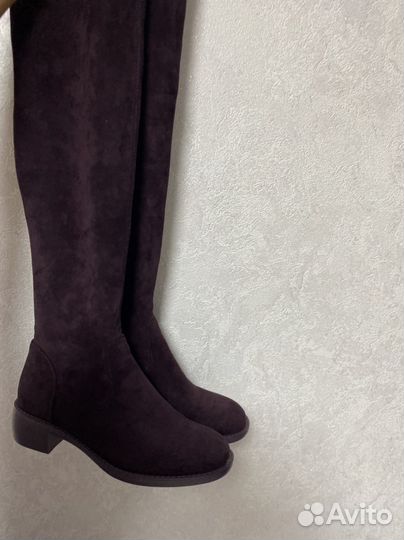 Сапоги ботфорты замшевые зимние 38р