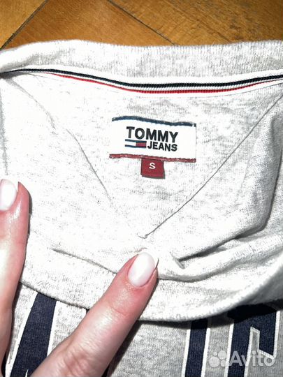 Футболка tommy jeans S серая оригинал