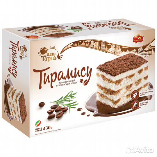 Торт День торта Тирамису 430г кбк Черёмушки