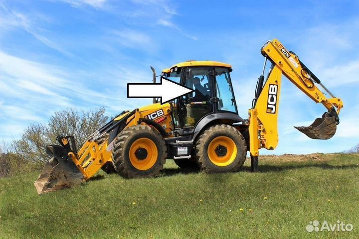 Установка стекла двери на погрузчик JCB 3CX 4CX