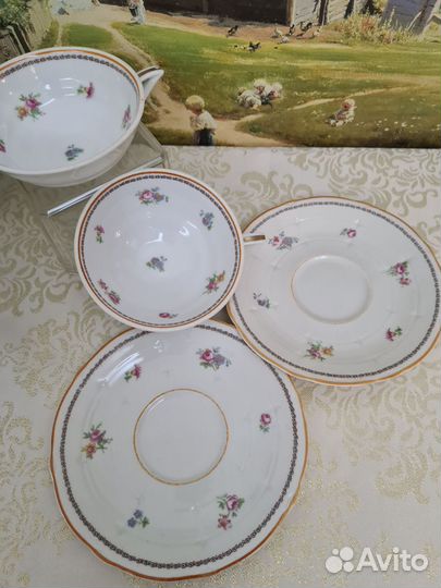 Старинная чашка с блюдцем. Limoges