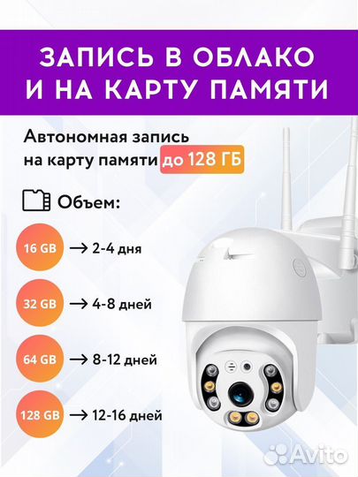 Камера видеонаблюдения уличная Wi-Fi 3MP +sd64Gb