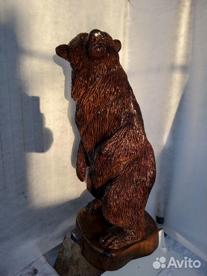 Медведь из дерева, ручной работы, карвинг