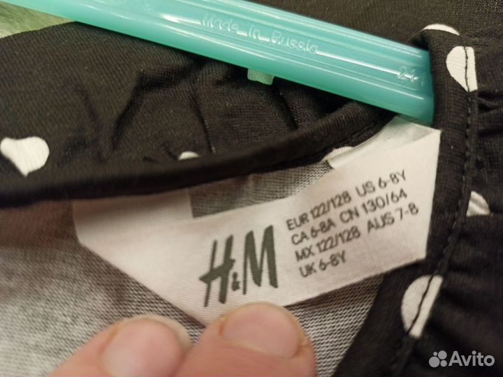 Новый комбинезон H&M чёрный в горошек рост 116