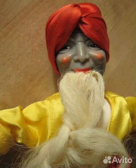 Кукла старик Хоттабыч с кувшином, этикетка, СССР