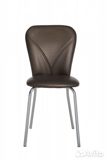 Стул роджер под хром/экокожа коричневый капитон П3