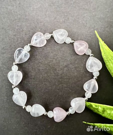 Браслет из розового кварца