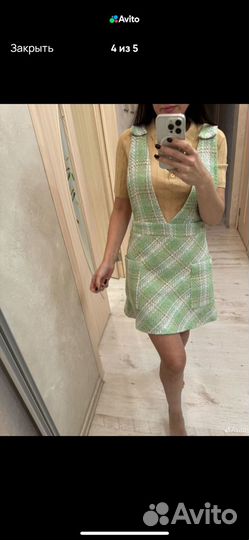 Zara твидовый сарафан м