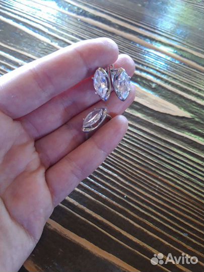 Серебряные серьги+кольца