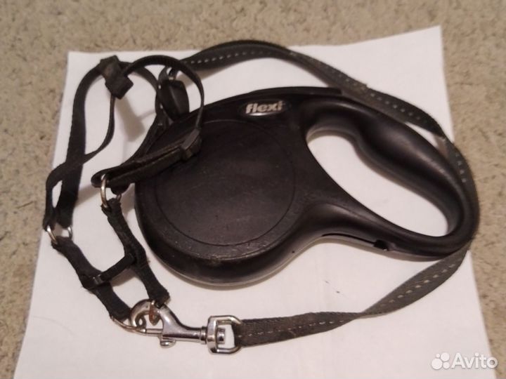 Поводок рулетка flexi 5м со шлейкой