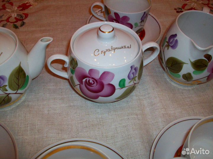 Сервиз чайный руч.роспись