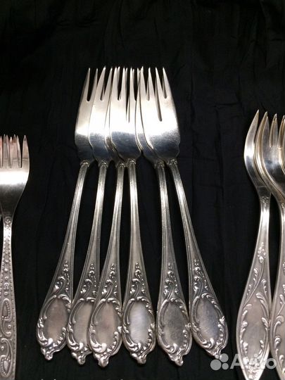 Вилки ножи рыбные мельхиор СССР Классик зиш зид