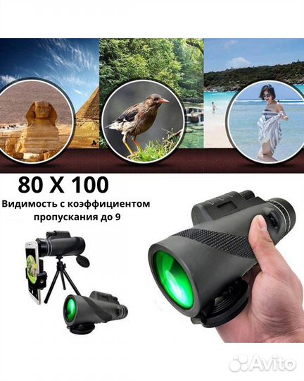 Монокуляр 80х100