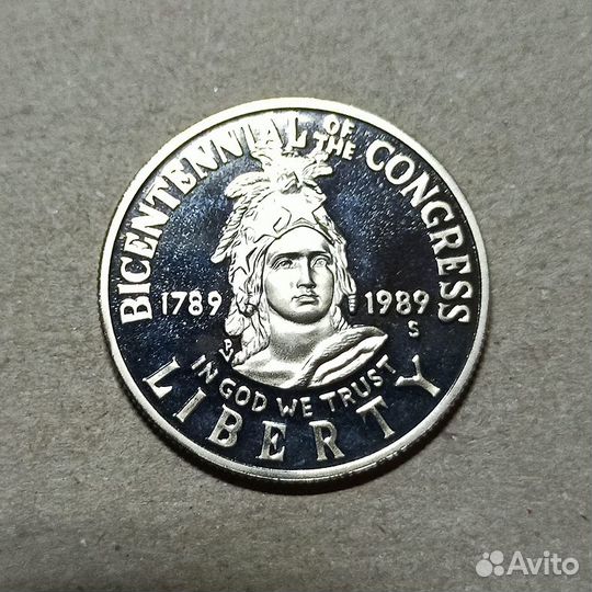50 центoв 1989 США (200 лeт Kонгpессу США)