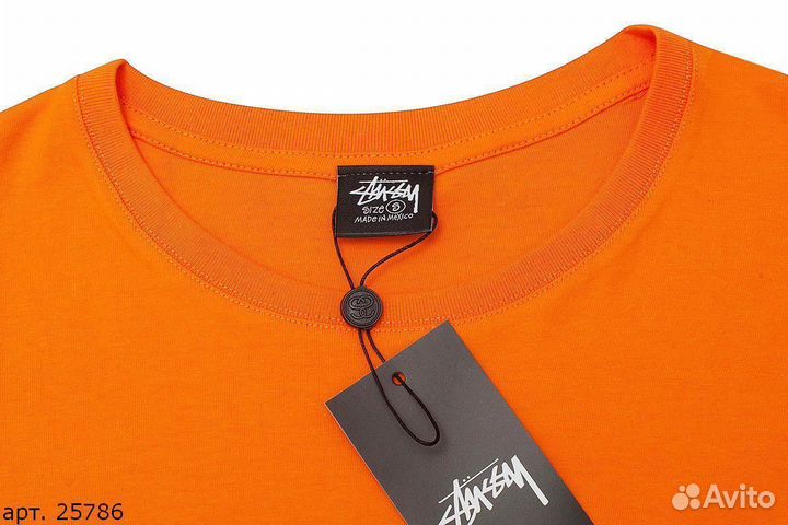 Футболка Stussy corp. 8 ball оранжевая