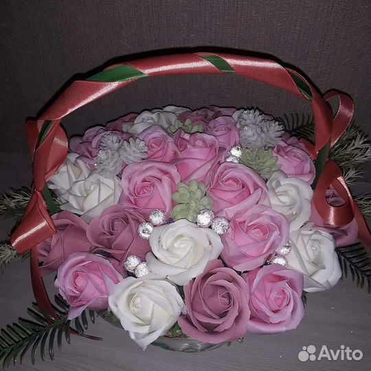 Букеты-ночники из мыльных роз.Новинка