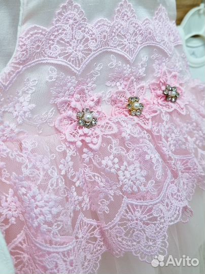 Комплект на выписку платье нарядное Турция