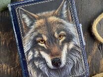 Обложка на паспорт с тиснением "Волк"