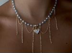 Чокер с цепями (ожерелье) с сердцем