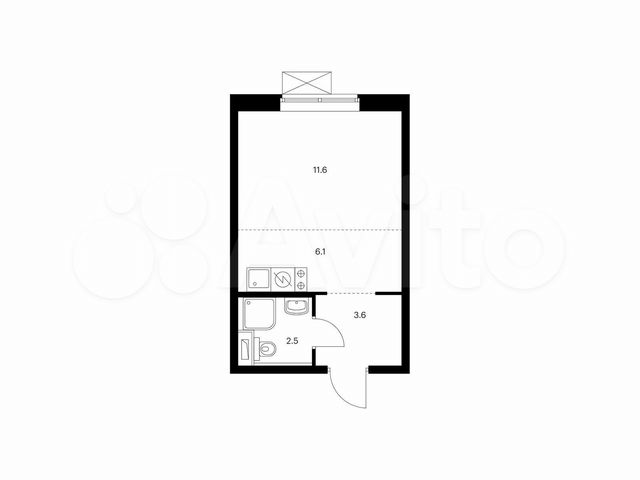 Квартира-студия, 23,8 м², 2/9 эт.