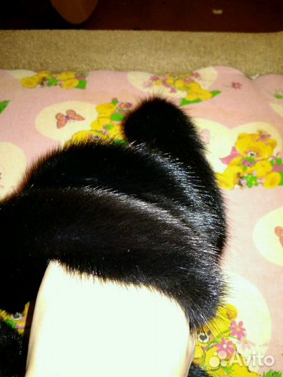 Норковый пояс черный