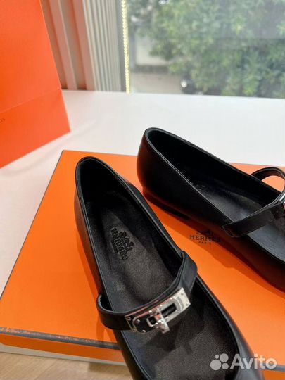 Балетки натуральная кожа hermes