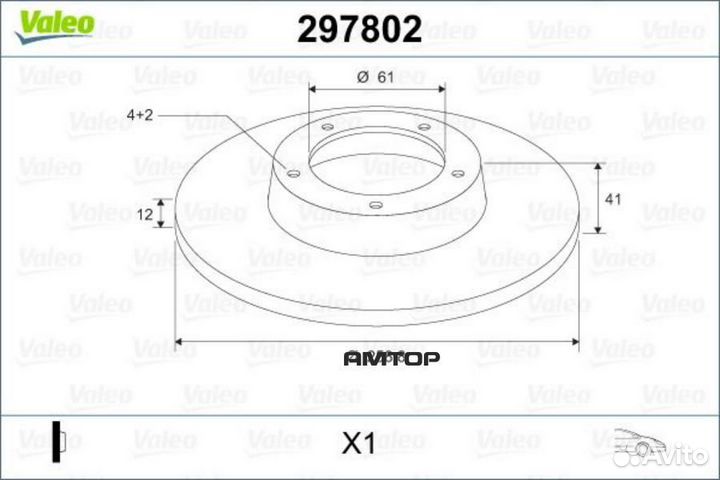 Valeo 297802 Диск тормозной передний valeo 297802