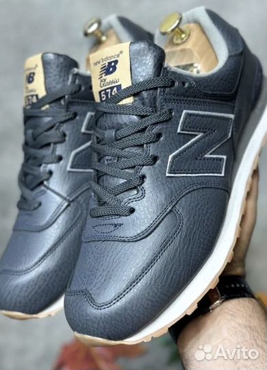 Мужские Кроссовки New Balance 574 кожаные