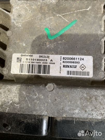 Блок управления двигателем renault logan 1.6
