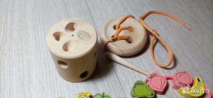 Развивающая игра деревянная шнуровка 39 дет+2крупн