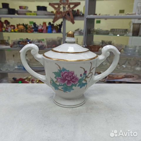 Фарфоровая Сахарница Старый Китай Фарфор Ретро