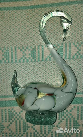 Стекло фигурка статуэтка лебедь