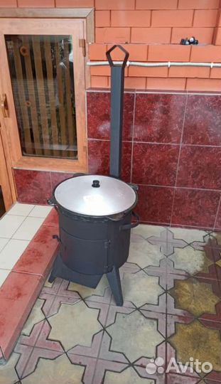 Узбекский чугунный Казан 16 л +Печ с дымоходом
