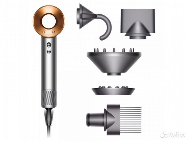 Фен Dyson Supersonic HD07, Nickel/Cooper (серый/ме