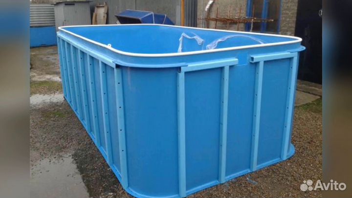 Бассейн 3х6х1,5 с угловыми ступенями