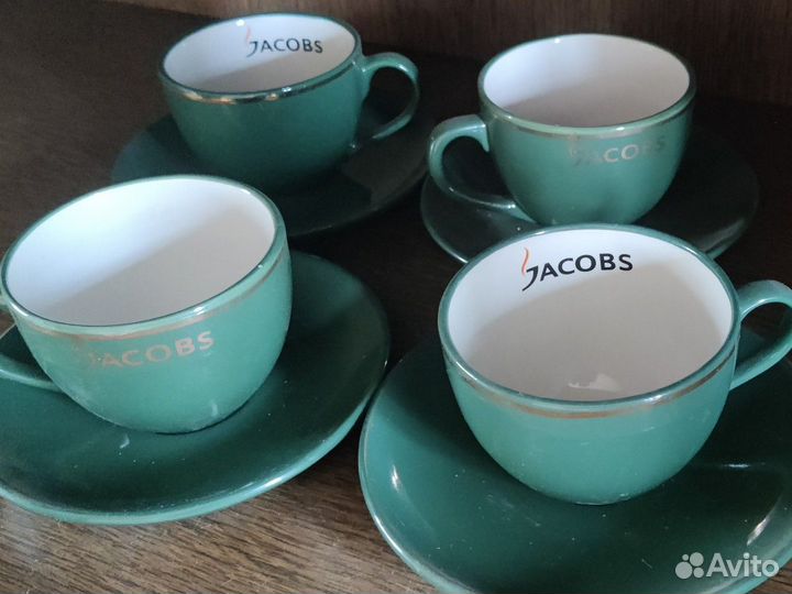 Чашки и блюдца кофеный набор jacobs новый сервиз