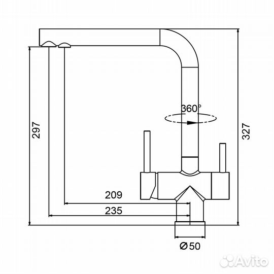 Смеситель для кухни с подключением фильтра Splenka