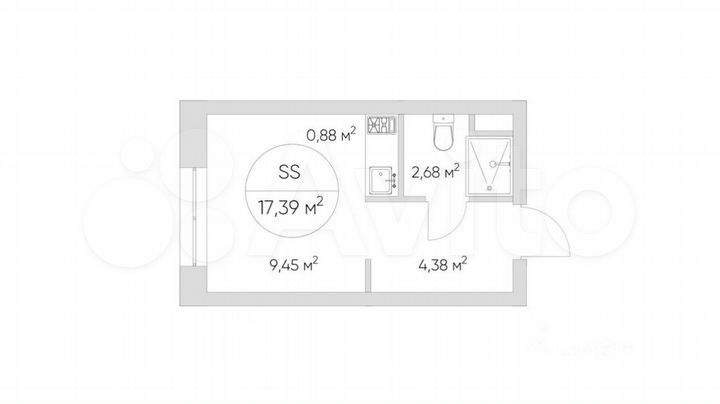 Апартаменты-студия, 17,4 м², 15/21 эт.
