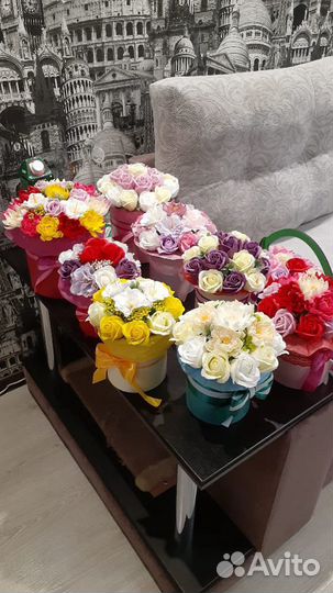 Букет из мыльных роз и подарки из мыла