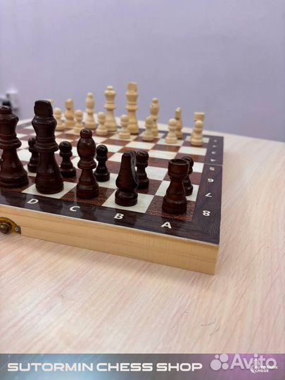 Черная магнитная шахматная доска 34х34 см