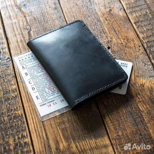 Портмоне-кошелёк ручной работы, чёрный