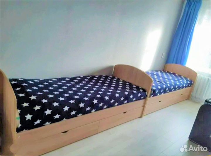Кровать детская эконом с 2 - мя ящиками 80х200