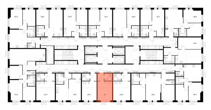 Квартира-студия, 20 м², 22/33 эт.